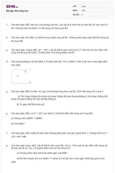 Bài tập: Đối xứng trục