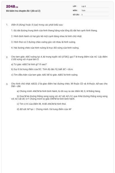 Đề kiểm tra chuyên đề I (đề số 2)