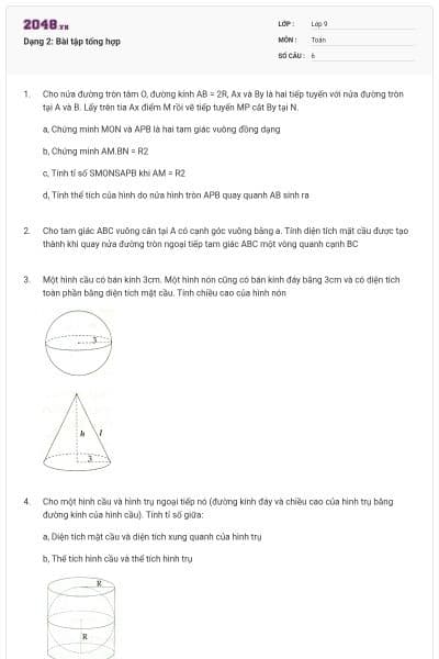 Dạng 2: Bài tập tổng hợp