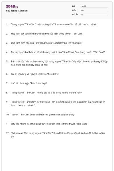 Câu hỏi bài Tấm cám