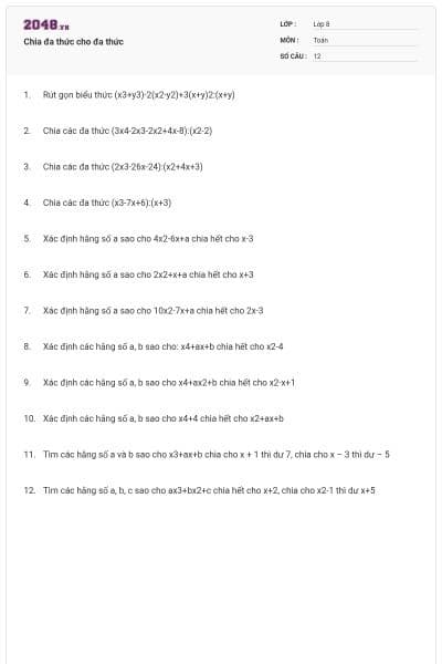 Chia đa thức cho đa thức