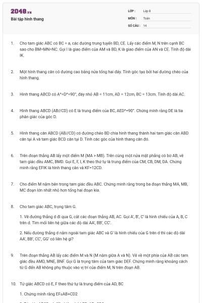 Bài tập hình thang