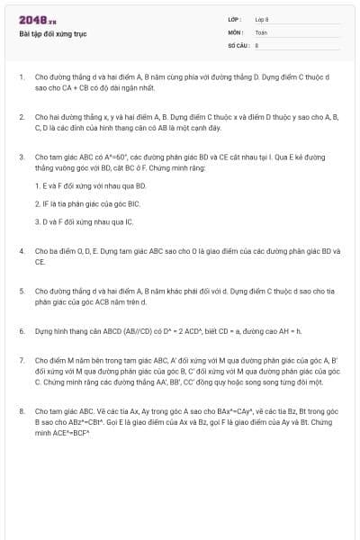 Bài tập đối xứng trục