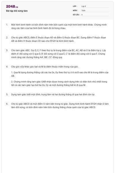 Bài tập đối xứng tâm