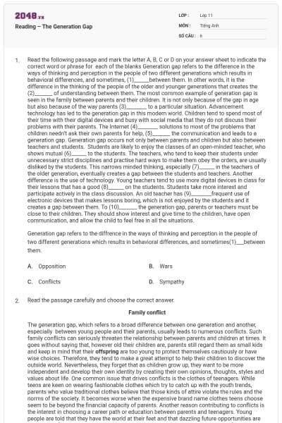 Reading – The Generation Gap