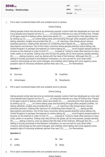 Reading – Relationships