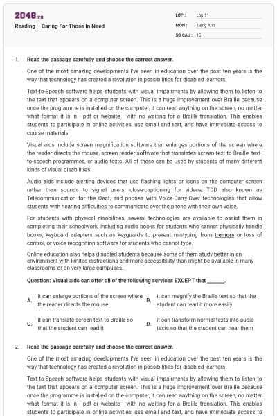 Reading – Caring For Those In Need