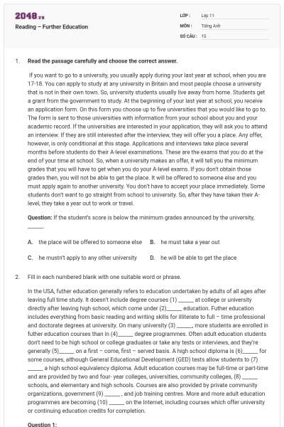 Reading – Further Education