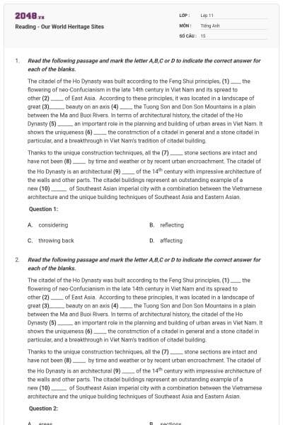 Reading - Our World Heritage Sites