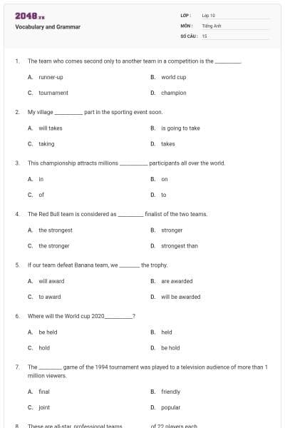 Vocabulary and Grammar