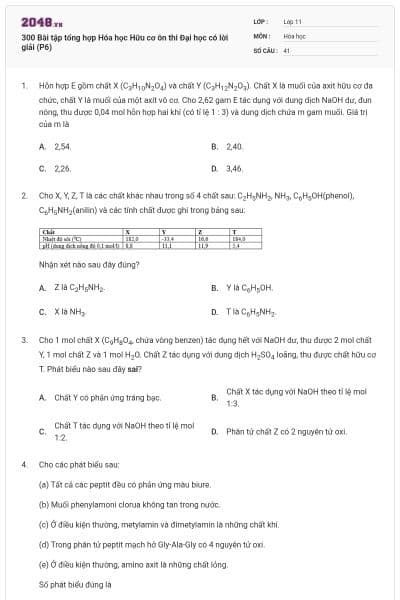 300 Bài tập tổng hợp Hóa học Hữu cơ ôn thi Đại học có lời giải (P6)