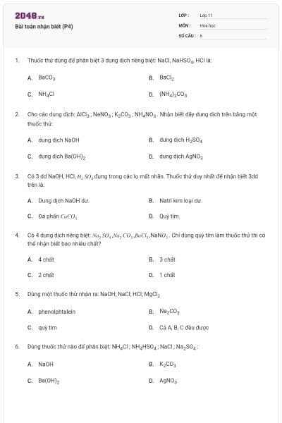 Bài toán nhận biết (P4)