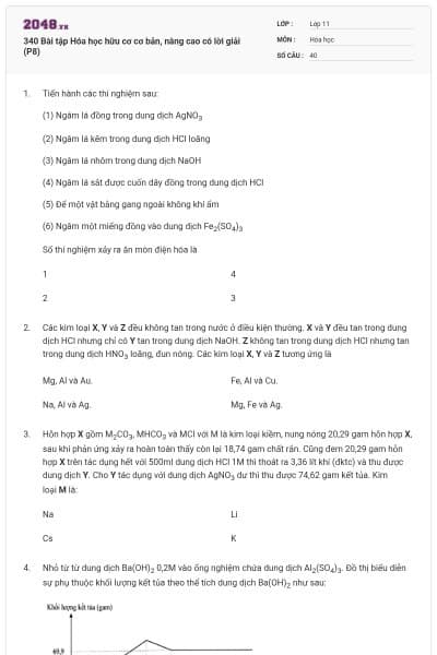 340 Bài tập Hóa học hữu cơ cơ bản, nâng cao có lời giải (P8)