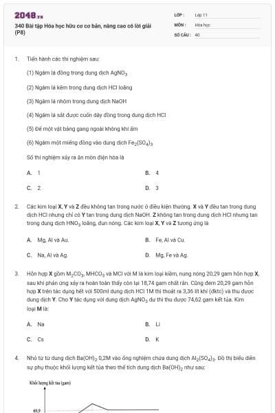 340 Bài tập Hóa học hữu cơ cơ bản, nâng cao có lời giải (P8)
