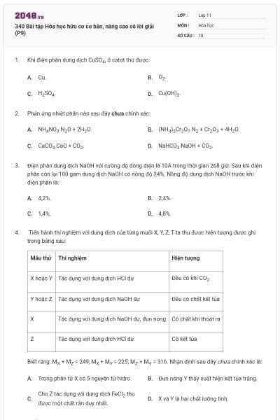 340 Bài tập Hóa học hữu cơ cơ bản, nâng cao có lời giải (P9)