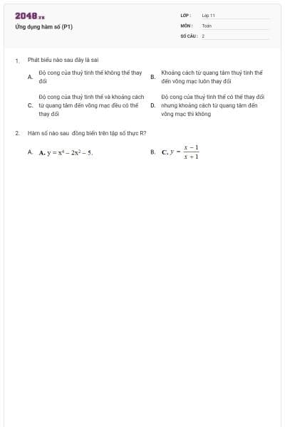 Ứng dụng hàm số (P1)