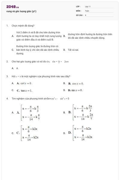 cung và góc lượng giác (p1)