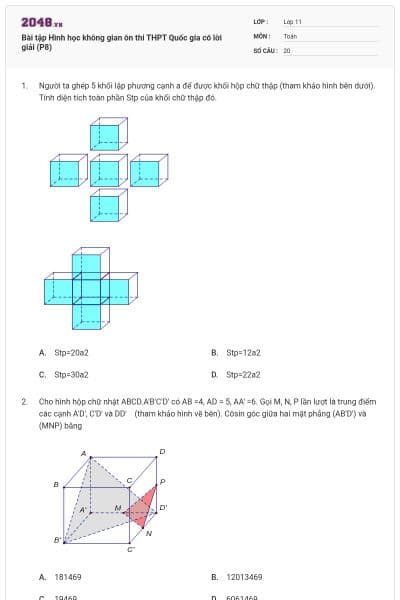 Bài tập Hình học không gian ôn thi THPT Quốc gia có lời giải (P8)