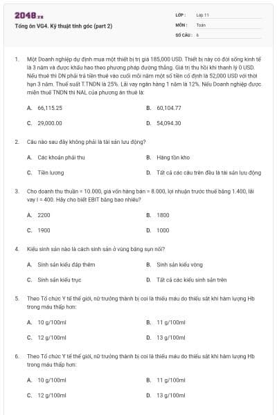 Tổng ôn VG4. Kỹ thuật tính góc (part 2)