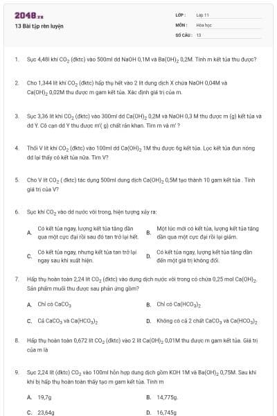 13 Bài tập rèn luyện