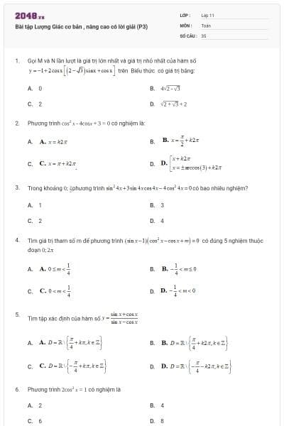 Bài tập Lượng Giác cơ bản , nâng cao có lời giải (P3)