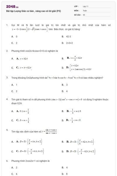 Bài tập Lượng Giác cơ bản , nâng cao có lời giải (P3)