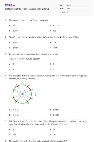 Bài tập Lượng Giác cơ bản , nâng cao có lời giải (P7)