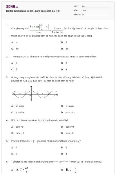 Bài tập Lượng Giác cơ bản , nâng cao có lời giải (P8)