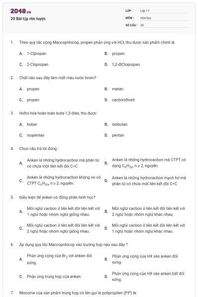 20 Bài tập rèn luyện