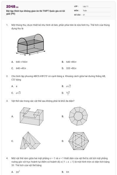 Bài tập Hình học không gian ôn thi THPT Quốc gia có lời giải (P9)