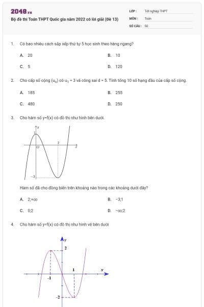 Bộ đề thi Toán THPT Quốc gia năm 2022 có lời giải (Đề 13)