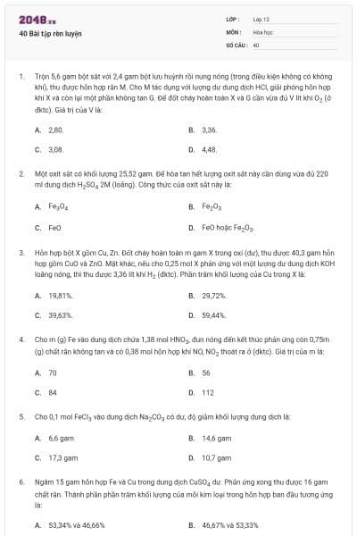 40 Bài tập rèn luyện