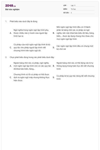 Bài trắc nghiệm