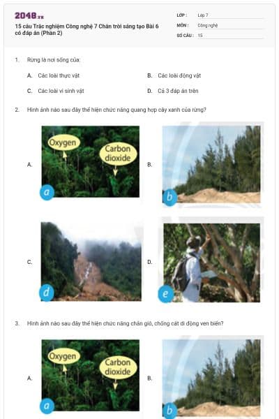 15 câu Trắc nghiệm Công nghệ 7 Chân trời sáng tạo Bài 6 có đáp án (Phần 2)