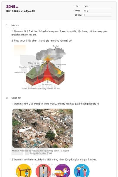 Bài 12: Núi lửa và động đất