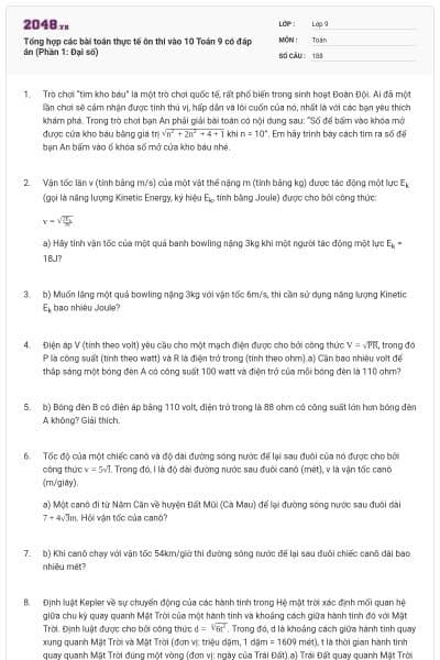 Tổng hợp các bài toán thực tế ôn thi vào 10 Toán 9 có đáp án (Phần 1: Đại số)