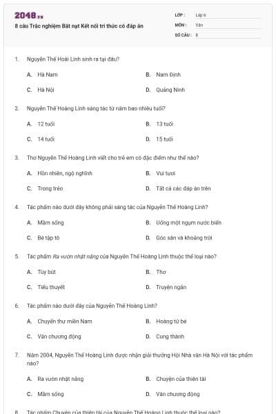 8 câu Trắc nghiệm Bắt nạt Kết nối tri thức có đáp án