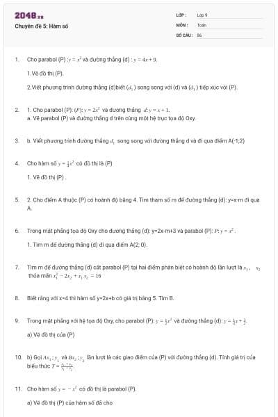 Chuyên đề 5: Hàm số