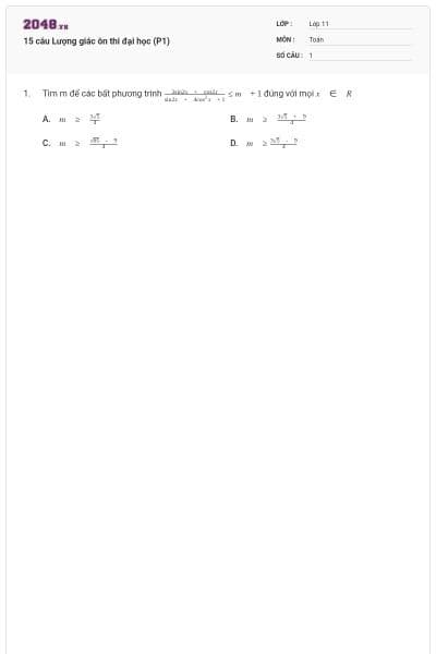 15 câu Lượng giác ôn thi đại học (P1)