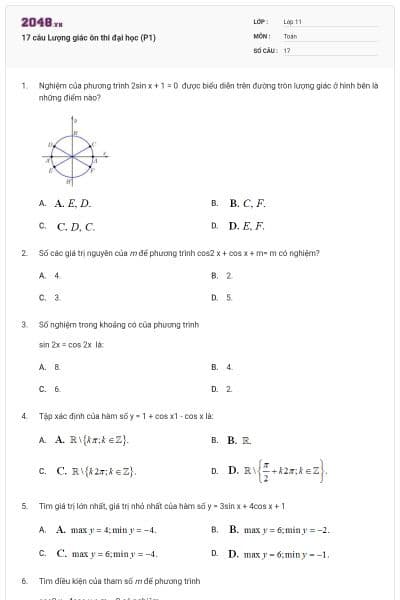 17 câu Lượng giác ôn thi đại học (P1)