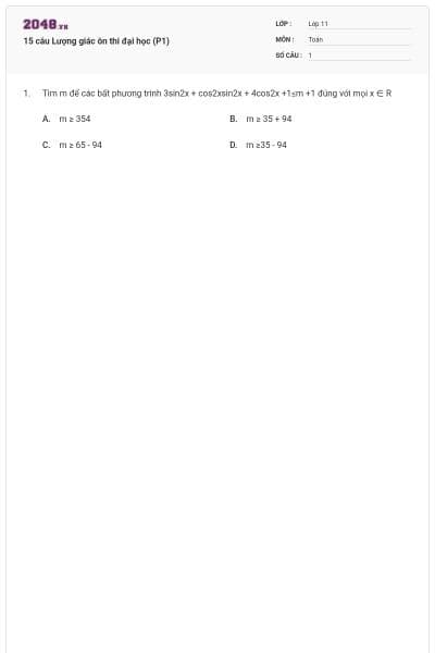 15 câu Lượng giác ôn thi đại học (P1)