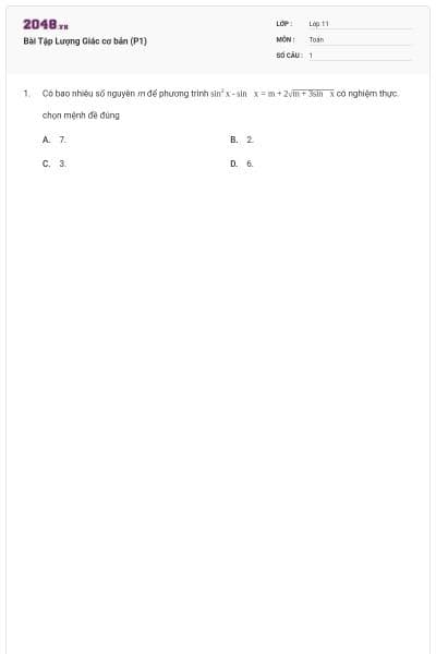 Bài Tập Lượng Giác cơ bản (P1)