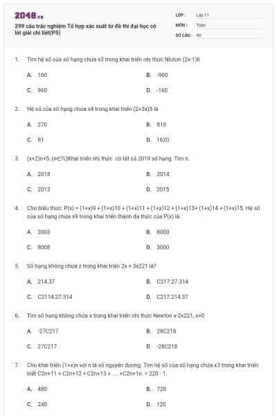 299 câu trắc nghiệm Tổ hợp xác suất từ đề thi đại học có lời giải chi tiết(P5)