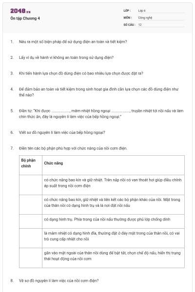 Ôn tập Chương 4