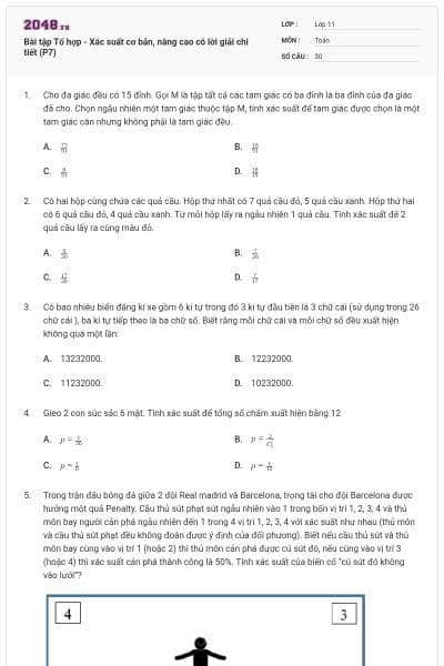 Bài tập Tổ hợp - Xác suất cơ bản, nâng cao có lời giải chi tiết (P7)