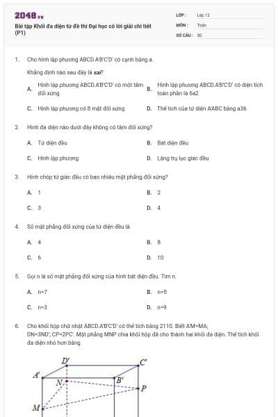 Bài tập Khối đa diện từ đề thi Đại học có lời giải chi tiết (P1)