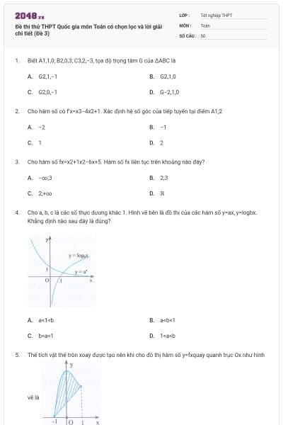 Đề thi thử THPT Quốc gia môn Toán có chọn lọc và lời giải chi tiết (Đề 3)