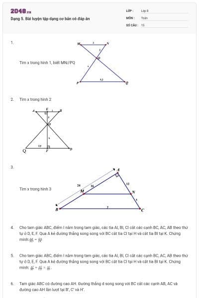 Dạng 5. Bài luyện tập dạng cơ bản có đáp án