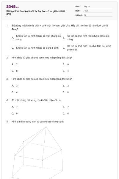 Bài tập Khối đa diện từ đề thi Đại học có lời giải chi tiết (P3)