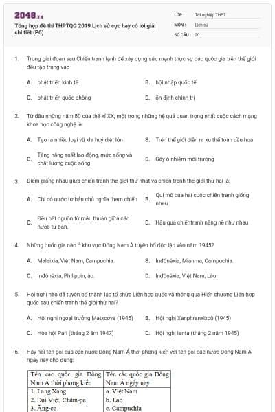 Tổng hợp đề thi THPTQG 2019 Lịch sử cực hay có lời giải chi tiết (P6)